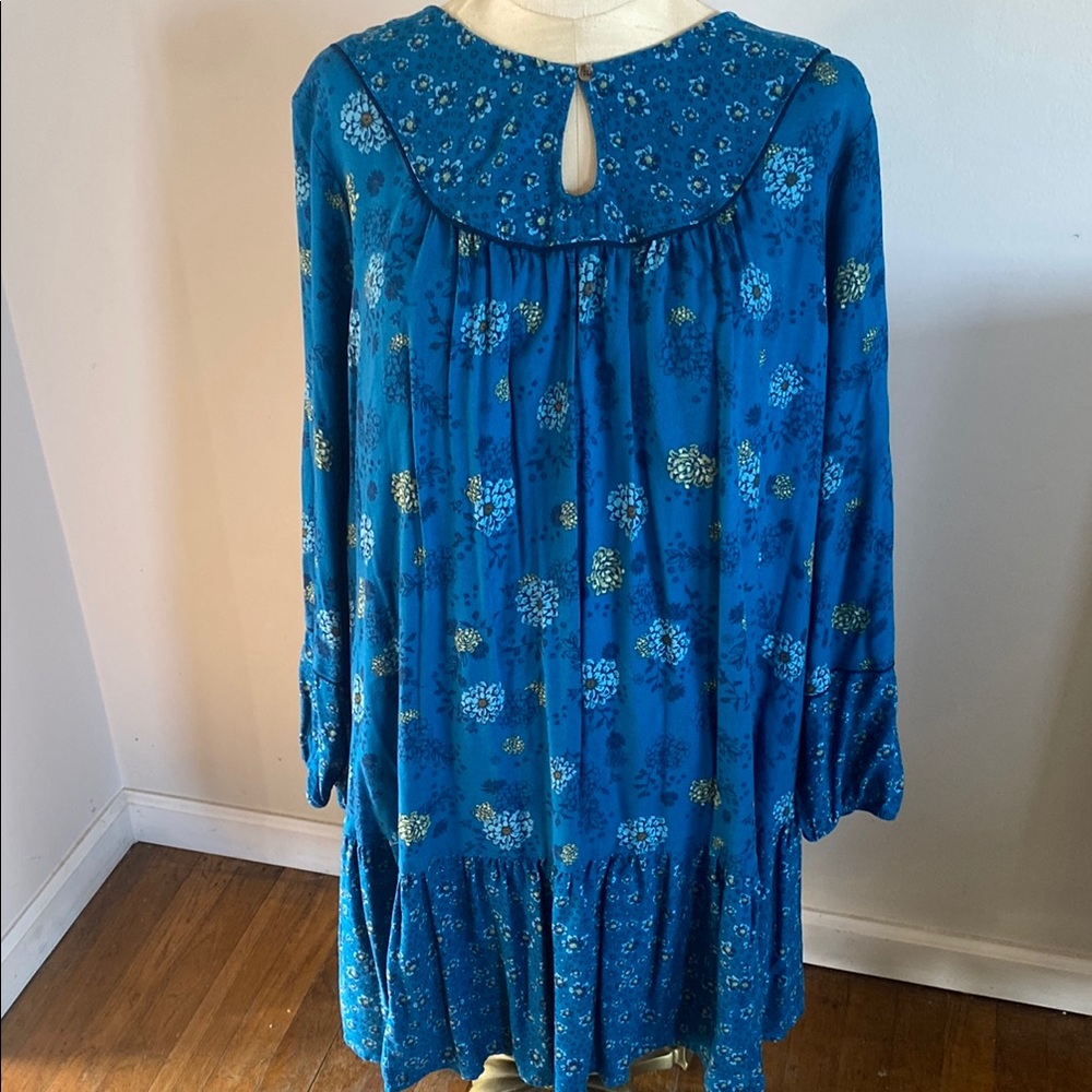 Sonoma Blue Long Sleeve Sundress with Ruffled Tiers